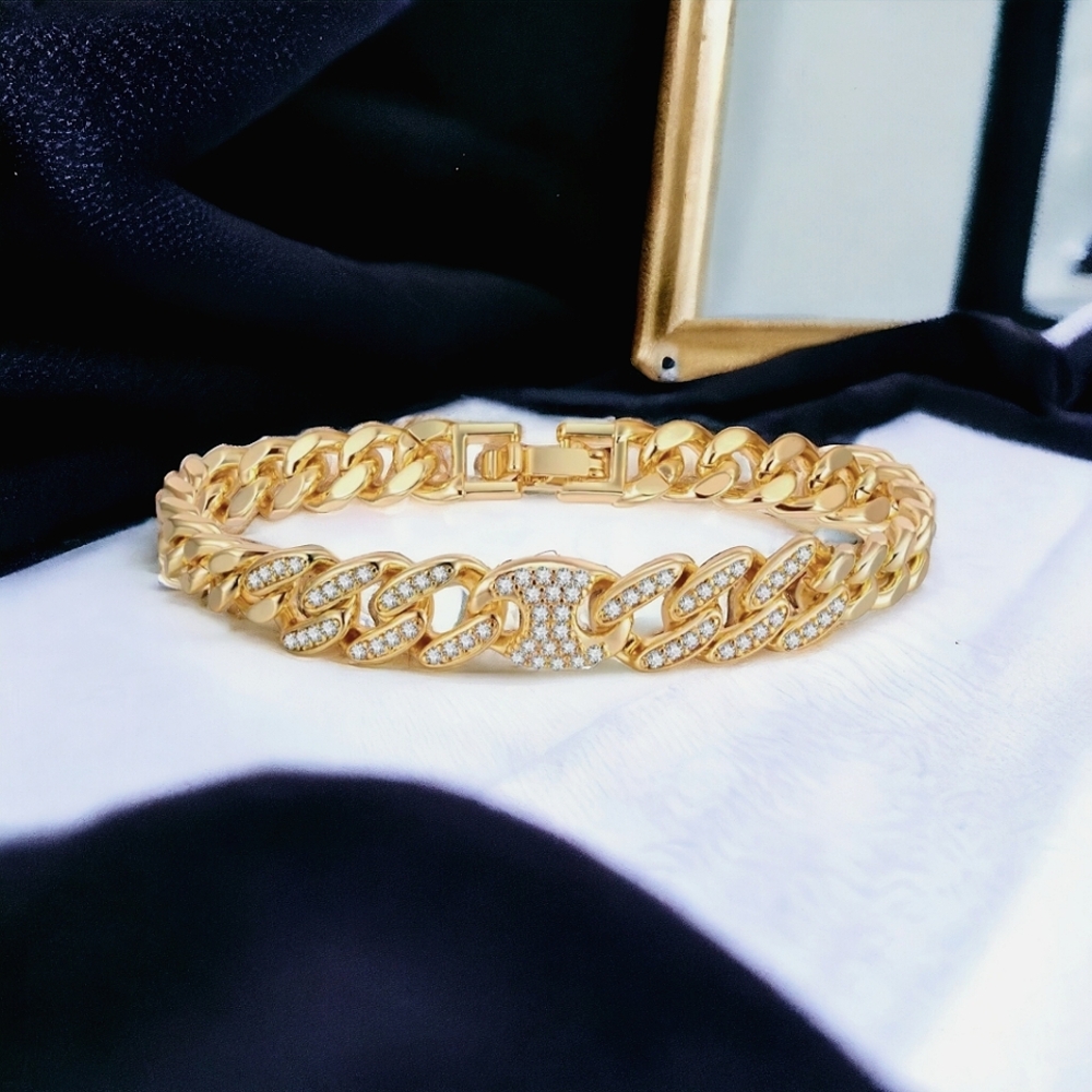 Luxury Stackable Pave Zircon Mariner Link Bracelet